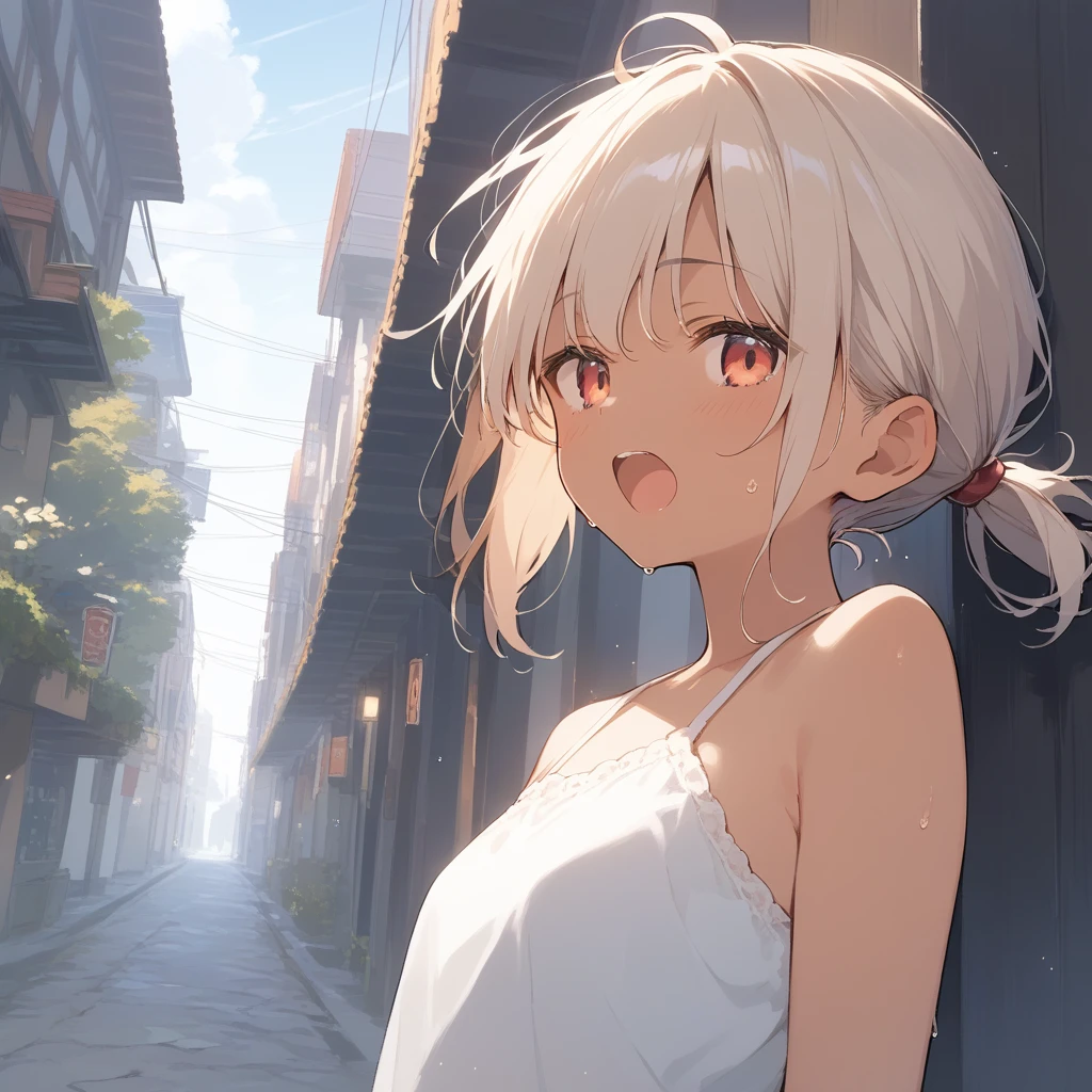 score_9, score_8_up, score_7_up, source_anime, best quality, masterpiece, official art, absurdres, highres, ultra-detailed,waifu2x,Collection: Slice of Life,break,1girl, tomboy, dark-skinned female, short hair, low ponytail, flat chest, beautiful detailed eyes, short shorts, sweat, open mouth, (yawn:0.3), sleepily, outdoors, wind, break,(clear line illustration:1.2),very high resolution, very aesthetic, super detailed skin, Best sexual lighting powered by famous artist, 8k,cute picture,beauty illustration,photoshop_(medium),,(Detailed Lighting),best anime 8k konachan wallpaper, pixiv contest winner,