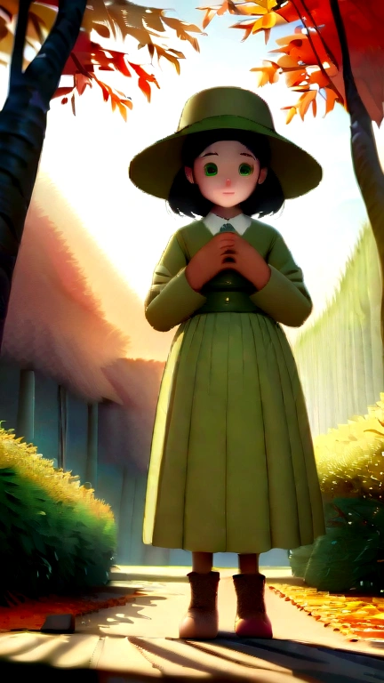 a 3D render (A photo of an adventurous little white rabbit sister standing on a path of autumn leaves), anthropomorphic turtle,full bodyesbian,Rear view,hairy, Clear and beautiful face, Big green bright eyes, Binoculars hanging from her chest, Sister Bunny is wearing a green fashion adventure outfit,Green fashion pants, Red hiking boots on his feet, , cute ears, Red and green camping hats, fashionable sunglasses, Carry a green shoulder bag with you, trowels, camping equipment, A compass associated with many adventure tools, Curious to explore expressions, Cartoon, 4D, Fox,Cartoony, Background: Autumn Leaf Forest Trail Red Forest, autumn forest, red illuminating fog, In a red dream, really beautiful forest, Beautiful forest, Beautiful hazy wood, Red shade spray, Breathable and beautiful trees, breath-taking beautiful trees, red fog, beautiful forests and trees, Bright but dark red, red trees,
concept art of character,Photography,Clear facial features,A beautiful painting by Alphonse Mucha,Pixar style,Cartoon style,beatrix potter (beatrix potter) 's illustration,Furuhiko's work,Masterpiece,Matte painting,dreamlike realism,magic realism,Dreamlike,author:Owen Blumenfeld,petra collins,author:natalia drepina,Dreamy atmosphere,Whimsical atmosphere,Ethereal atmosphere,Romantic atmosphere,illusory engine,Quixel Megascans Render,v-ray,UE5,High detail,hyper qualit,high resolution,trending on artstationh,8K16K,hyper photorealism,Faraway view, (degrees of freedom),cinema shot,Beautiful lighting, --AR 9:16 --style raw --uplight、目から涙を流してる、ハバネロを食べてる