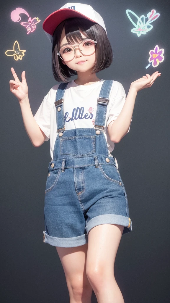 、1 Beautiful girl、So cute、White shirt、denim shorts、細くて長い脚