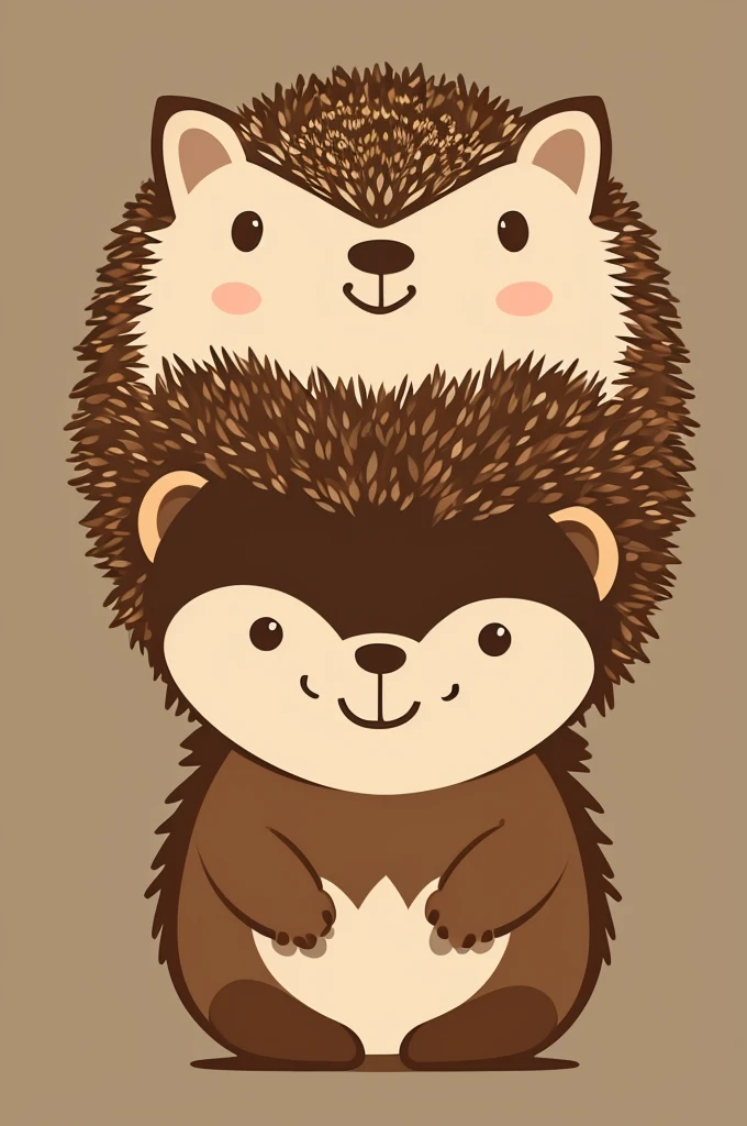 "High quality icon, hedgehog, brown, simple illustration, storybook style, cute smiling expression, circle around"