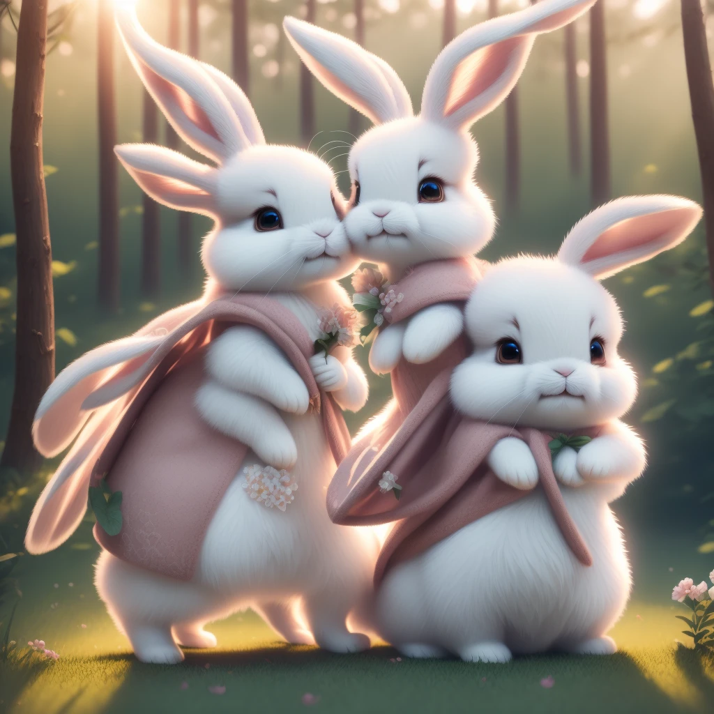 (a prompt example)
"(best quality,8K,highres,masterpiece:1.2),ultra-detailed,physically-based rendering,a cute bunny with one ear bent,wearing clothes,wearing a hat,lifting two front paws,soft fur,friendly expression,soft and fluffy cotton tail,furry paws and ears,green meadow background,sunshine filtering through the trees,vibrant colors,two vibrant pink flowers in the bunny's paws,vivid blue sky with fluffy white clouds,sparkling highlights on the bunny's fur,immersive 3D-like depth,elegant posture,mischievous smile,playful and energetic vibe,whimsical and dreamy atmosphere,lively and lively eyes,delicate stitches on the clothes,meticulous attention to details,intricate patterns on the hat,fine shadows and highlights,rich texture on the bunny's fur,realistic shading and lighting effects,subtle bounce light on the bunny's body,natural and soft color palette,subtle bokeh effect,gentle and warm sunlight,captivating and enchanting scene."、The tip of the tail is fire、Baby rabbit、My eyes are watering