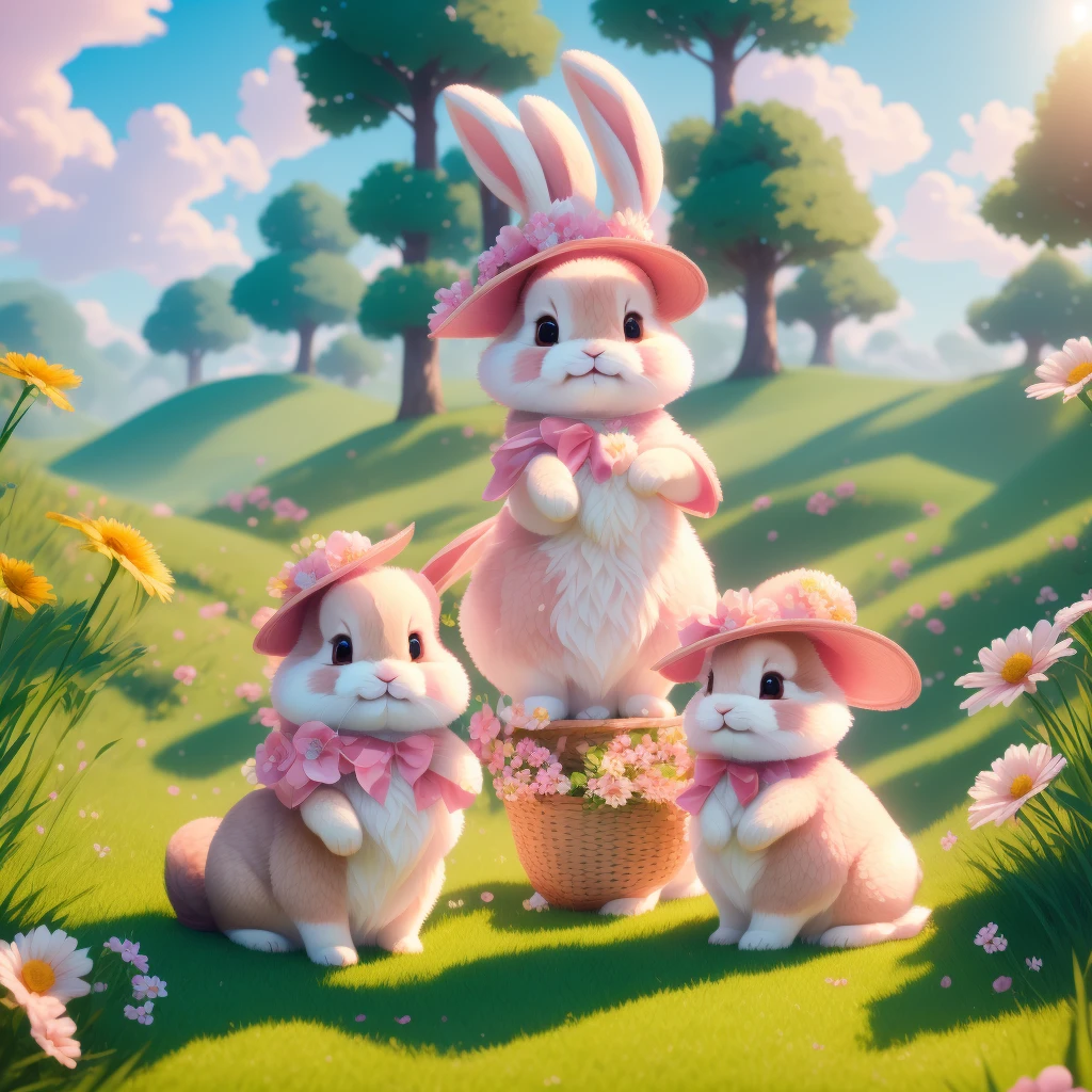 (a prompt example)
"(best quality,8K,highres,masterpiece:1.2),ultra-detailed,physically-based rendering,a cute bunny with one ear bent,wearing clothes,wearing a hat,lifting two front paws,soft fur,friendly expression,soft and fluffy cotton tail,furry paws and ears,green meadow background,sunshine filtering through the trees,vibrant colors,two vibrant pink flowers in the bunny's paws,vivid blue sky with fluffy white clouds,sparkling highlights on the bunny's fur,immersive sunlight,captivating and enchanting scene."、The tip of the tail is fire、 rabbit、My eyes are watering