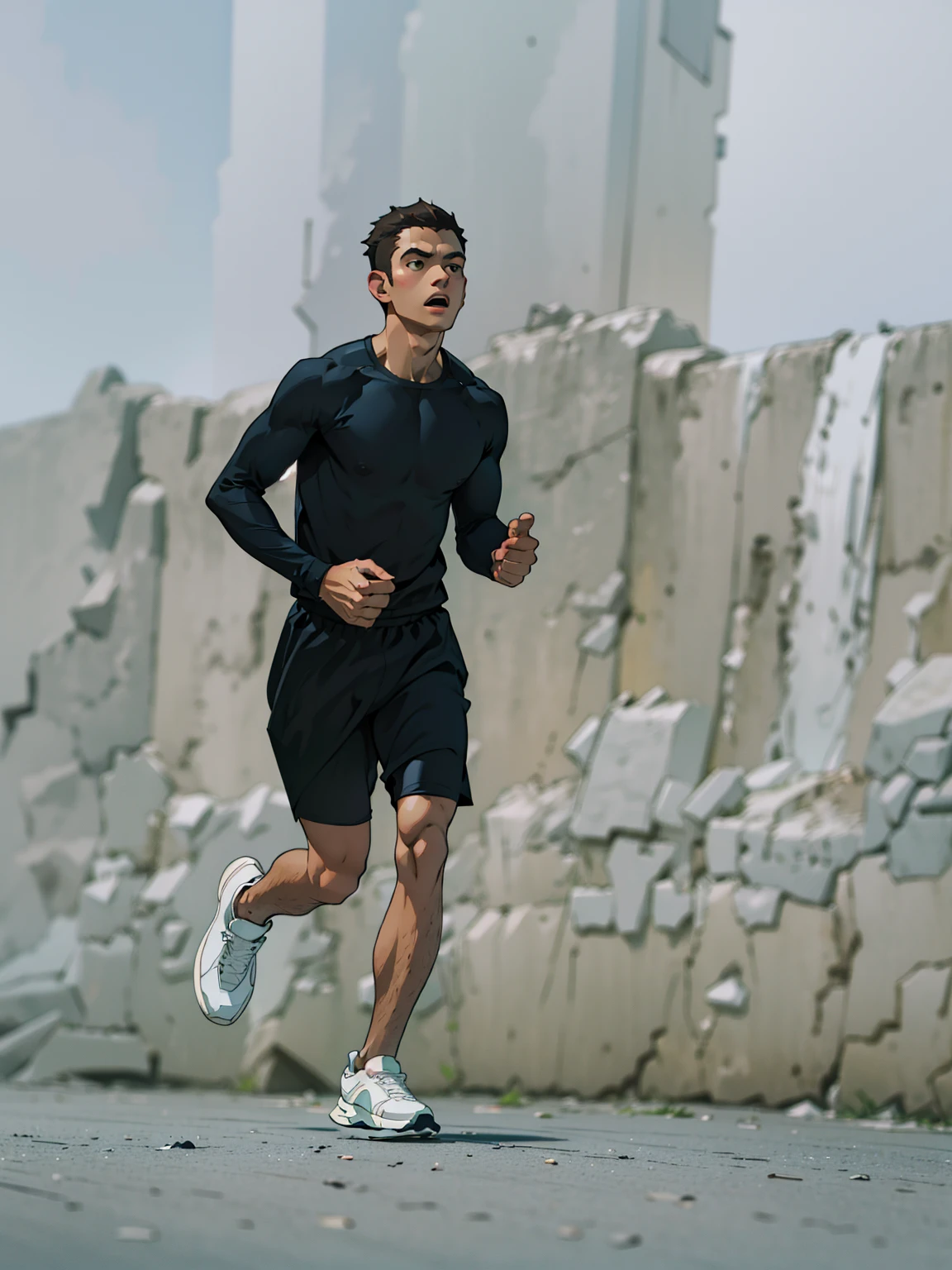 (extremely detailed CG unity 8k wallpaper), the most beautiful artwork in the world, runner, running  outfit, outdoor
