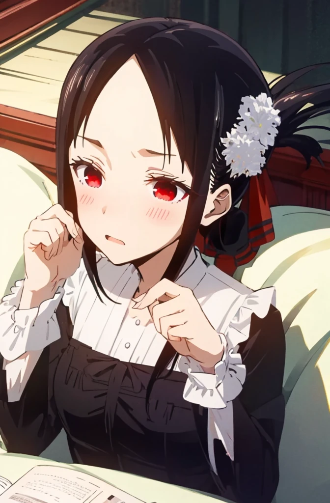 Black Hair、、Blushing、Red eyes、Japanese 、