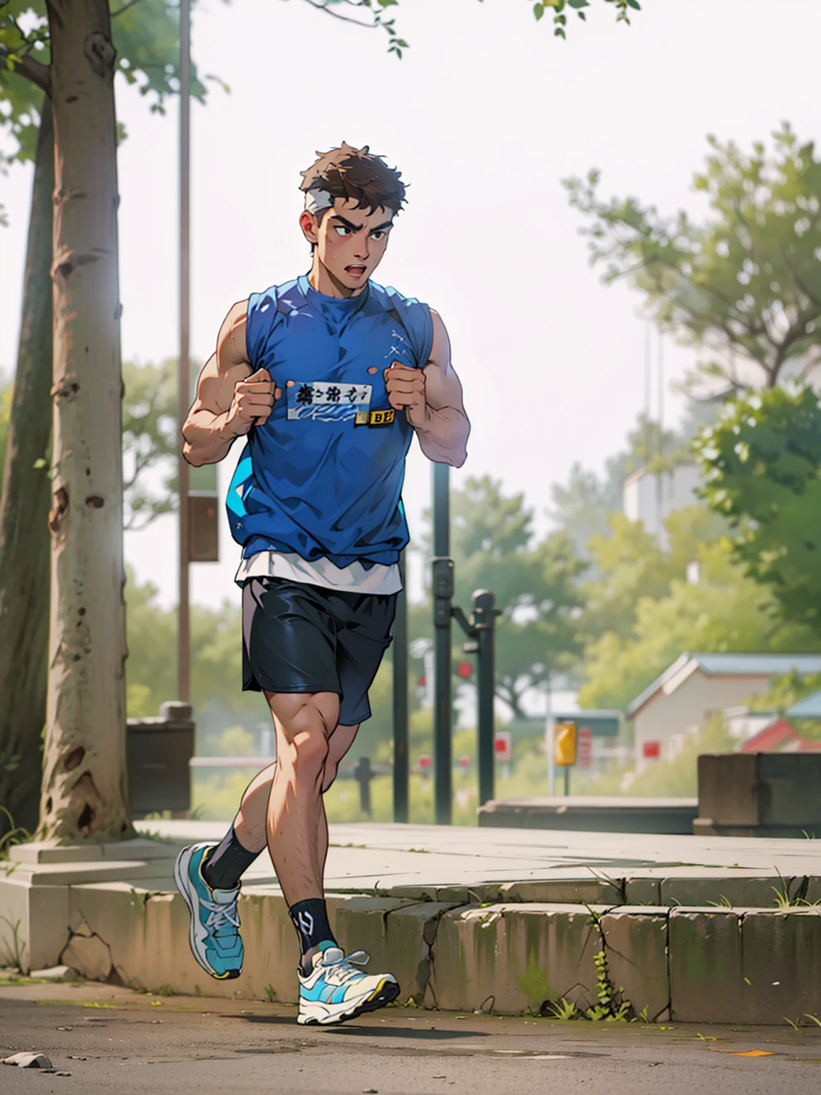 (extremely detailed CG unity 8k wallpaper), the most beautiful artwork in the world, runner, running outfit, outdoor