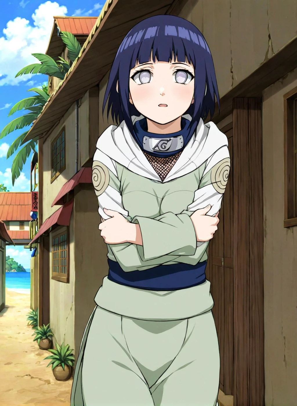  Hinata, (Put your arms behind your back), Hidden Reef Village