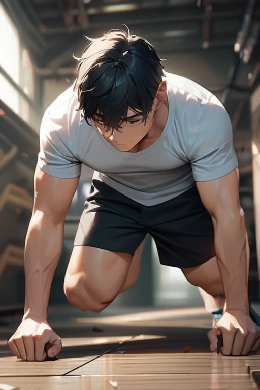 ((Best quality)), ((masterpiece)), (detailed), men in training