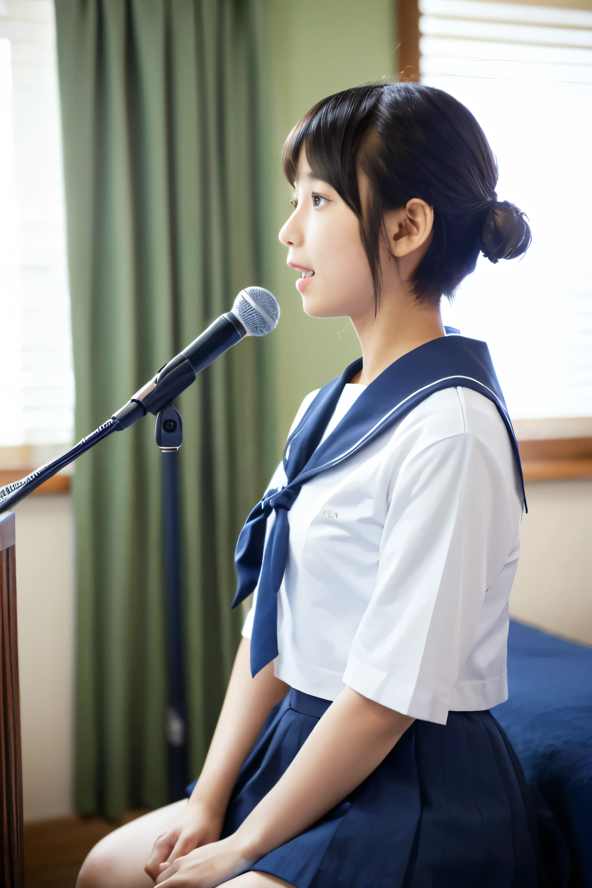 A 20-year-old woman who looks 15 but has the cute face of an idol.。Gentle and cute。Please smile kindly。She is naked small bust She is giving a speech to the students in the school gym. RAW Photos Genuine Genuine High resolution Genuine life No copyright notice