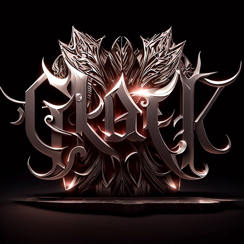 Close-up of a 3D rendering of a stylized text of "P O R B A S" typeface, 8k highly detailed.