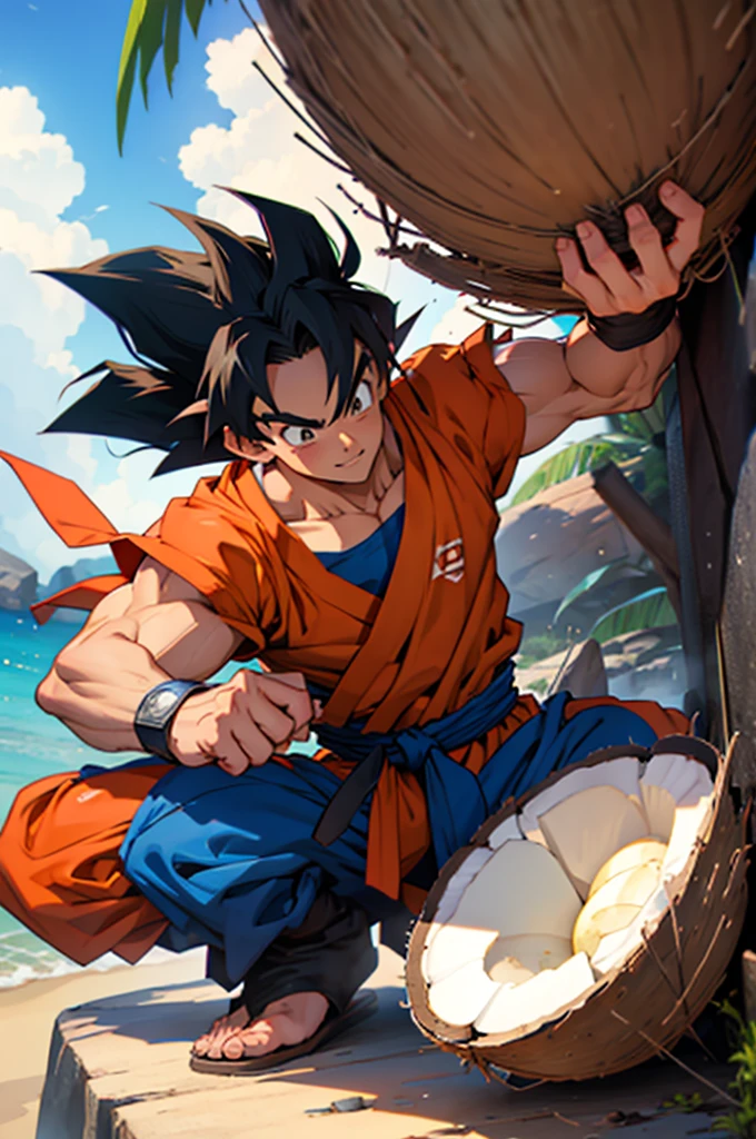 do goku making coconut
