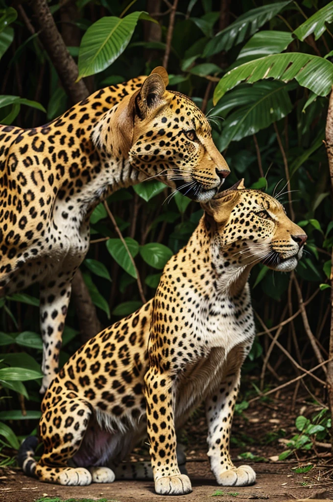 Leopard killing dog in jungle
