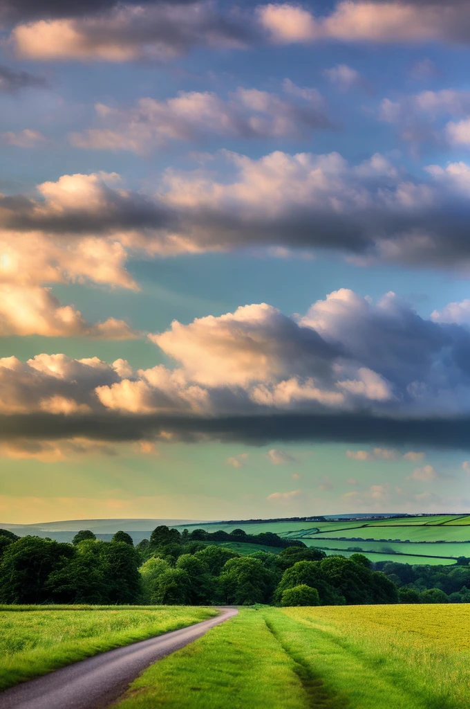 Original landscape,Sky and clouds,Tyndall effect,A country road,Colorful hot air balloon,High quality desktop wallpaper, Verdant forest, Detailed field properties, Beautiful English countryside, Stunning scenery, Rolling Hills, Landscape Wallpaper, Lush countryside, Green forests, Stunning scenery, Green fields in the background, High quality wallpaper, Beautiful wallpapers,Ultra high quality,Ultra HD,Ultra-high resolution