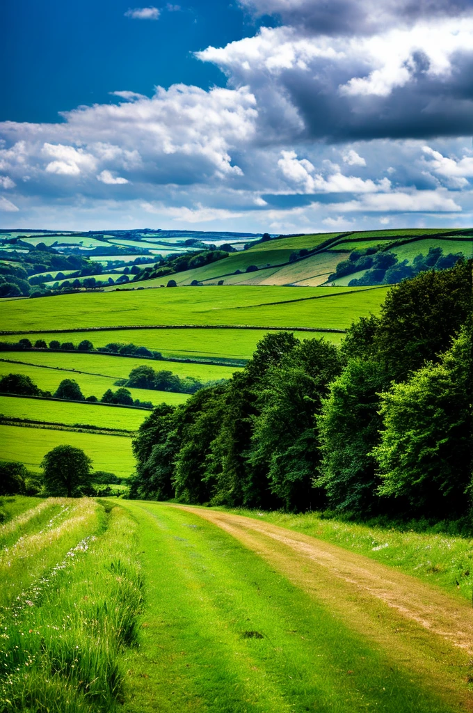 Original landscape,Sky and clouds,Tyndall effect,A country road,Colorful hot air balloon,High quality desktop wallpaper, Verdant forest, Detailed field properties, Beautiful English countryside, Stunning scenery, Rolling Hills, Landscape Wallpaper, Lush countryside, Green forests, Stunning scenery, Green fields in the background, High quality wallpaper, Beautiful wallpapers,Ultra high quality,Ultra HD,Ultra-high resolution