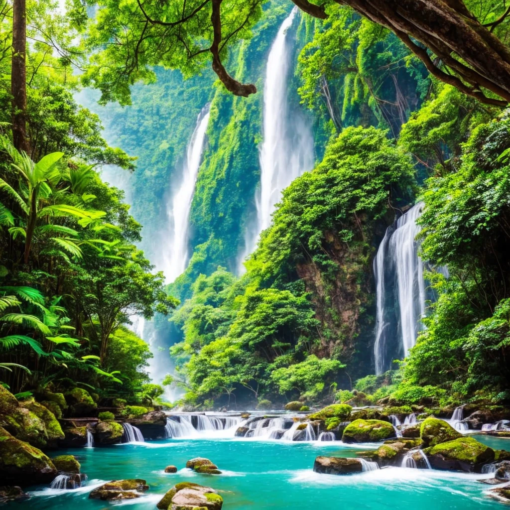 Transport yourself to a hidden paradise of lush greenery, where a colossal waterfall plunges into a crystal-clear stream. Vibrant parrots flutter around, their colorful feathers painting the sky. Mischievous monkeys swing from tree to tree, adding life to the scene. Admire the intricate tropical blooms, each petal a vibrant splash of color. Experience this enchanting oasis in unparalleled detail through advanced 8K visuals powered by Unreal Engine 5.
