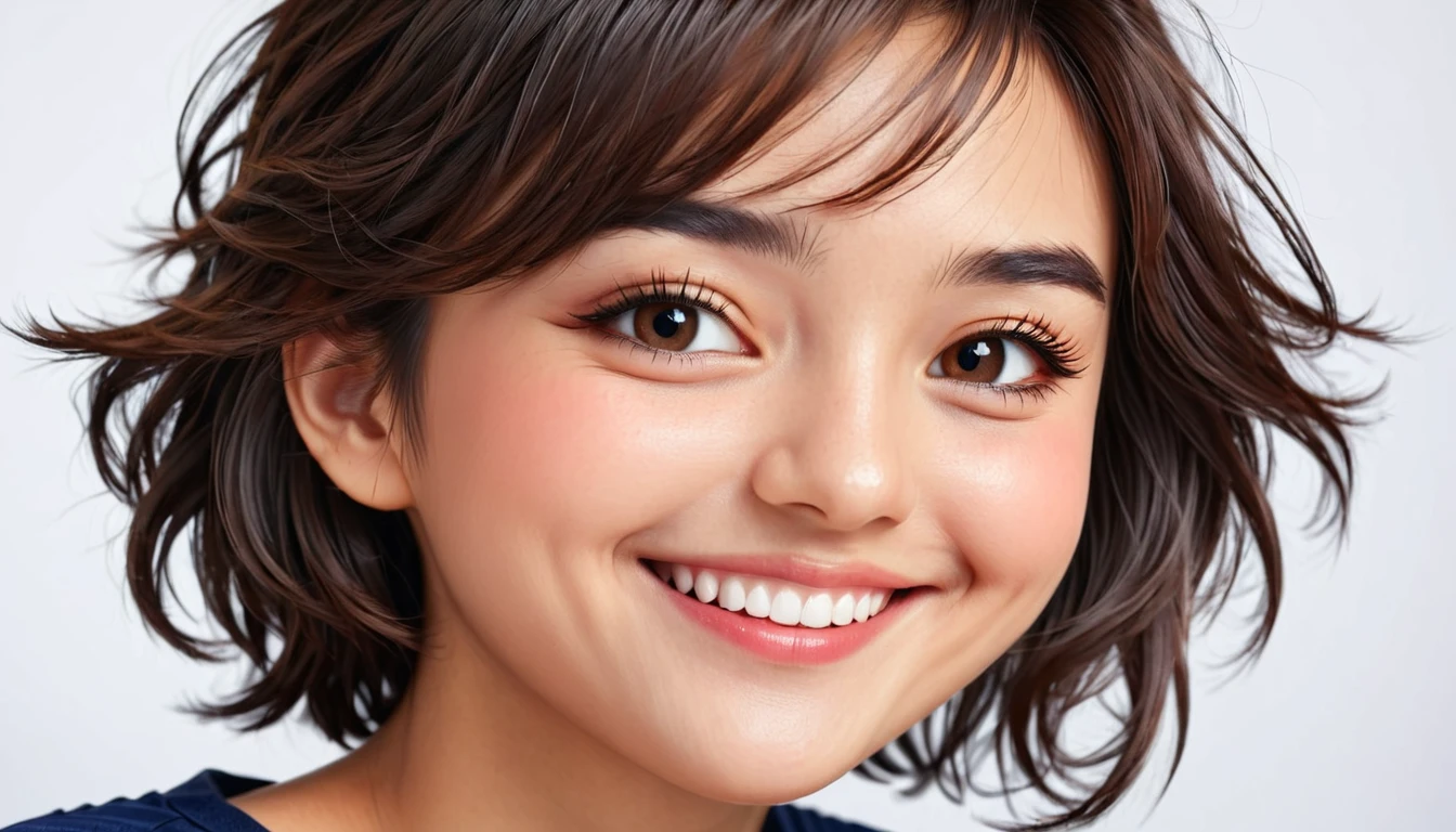 Side face smiling happy