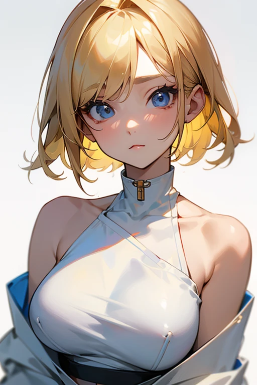 a beautiful blonde haired girl 、Tube top、Beautiful clavicle、korean fashion、Korean、Off-the-shoulder hoodies、Cotton Fabric、Soft cloth