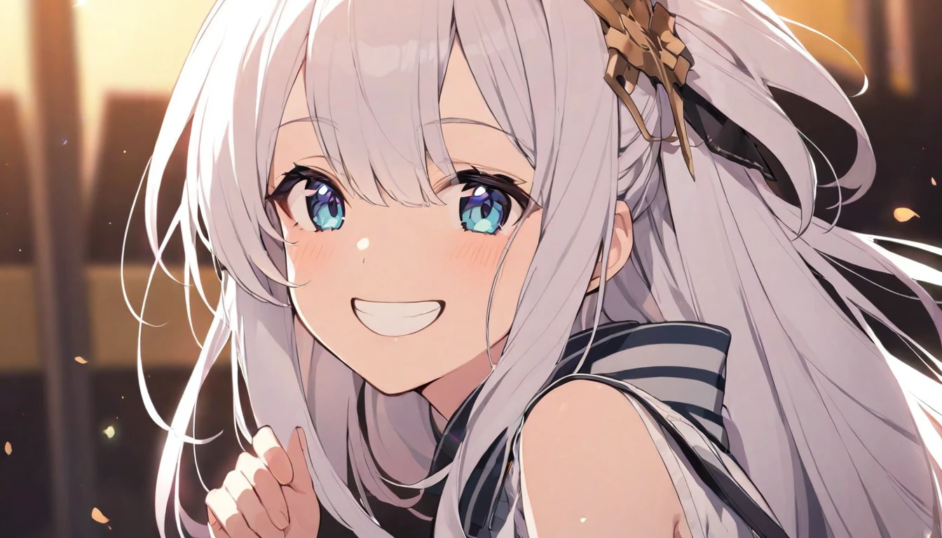Side face smiling happy