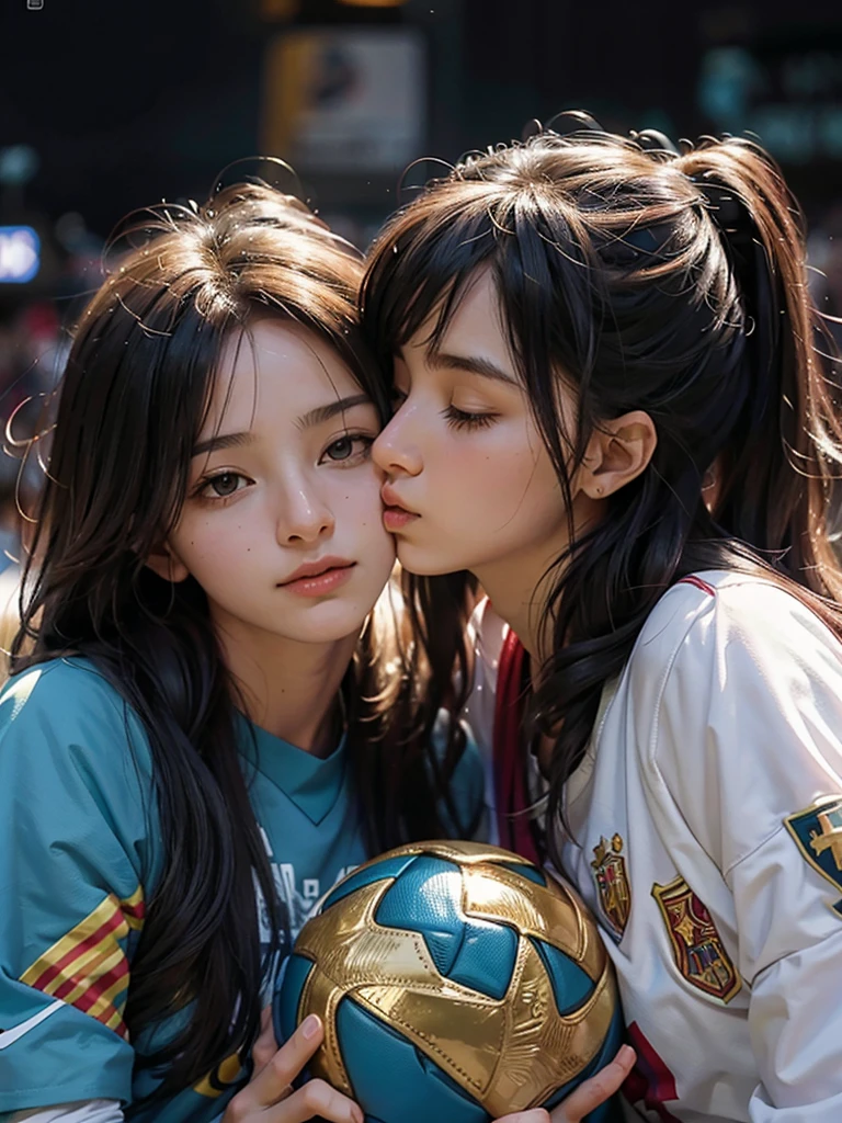Messi kissing the world cup