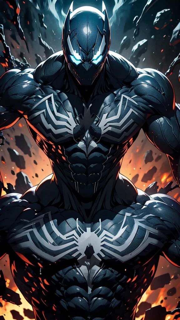 naughty man;
masculine;
brawny;
Platinum colored hair;
long and spiky hair;
bluish gray skin (avatar type);
Plasma veins;
Black colored eyes;
Cao Cao;
space background;
Kaiju humanoid