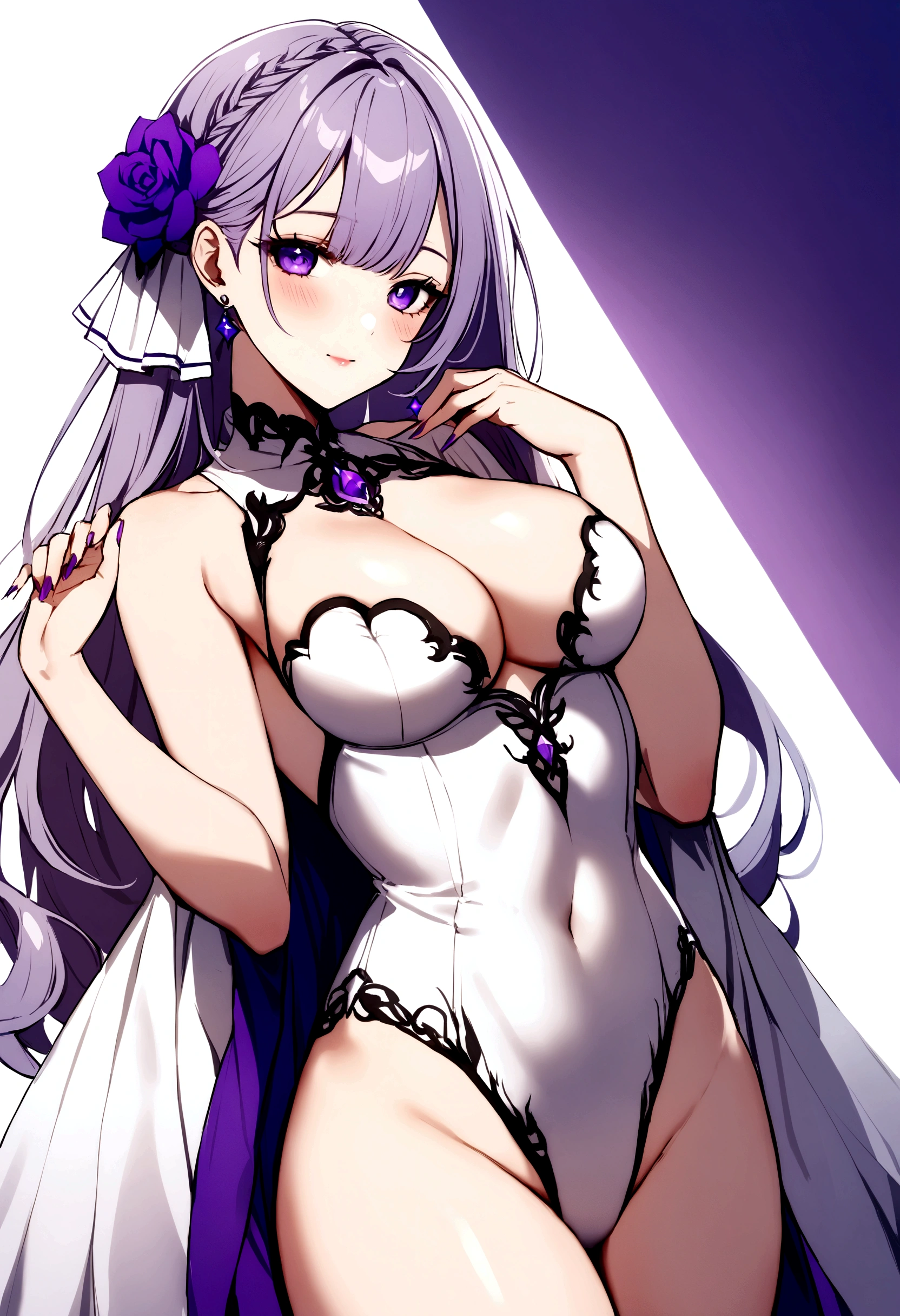 A  with dashing beauty and graceful with shade of purple