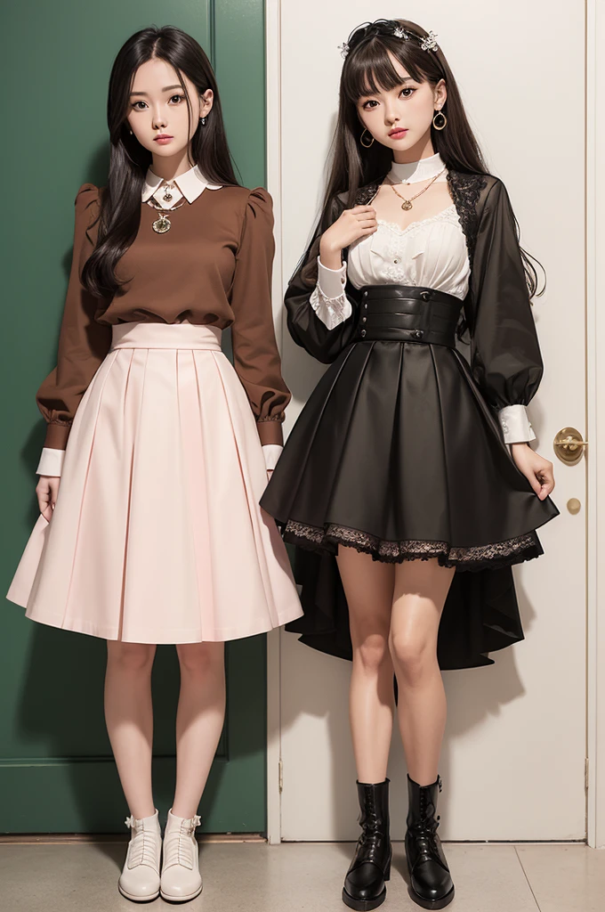 
 Appearance Hair:moreno claro, long to the waist Eyes:Light and expressive greens.
cos: Slender and graceful.
Blouse Uniform: Long sleeve white, with collar and cuffs decorated with fine lace.
overskirt:pleated, brown and thigh-length, with white details on the edges.
Stockings: white, up to the knee, with small pink and brown bows at the top.
shoes:All Star black boots Accessories: a simple necklace with a moon pendant

