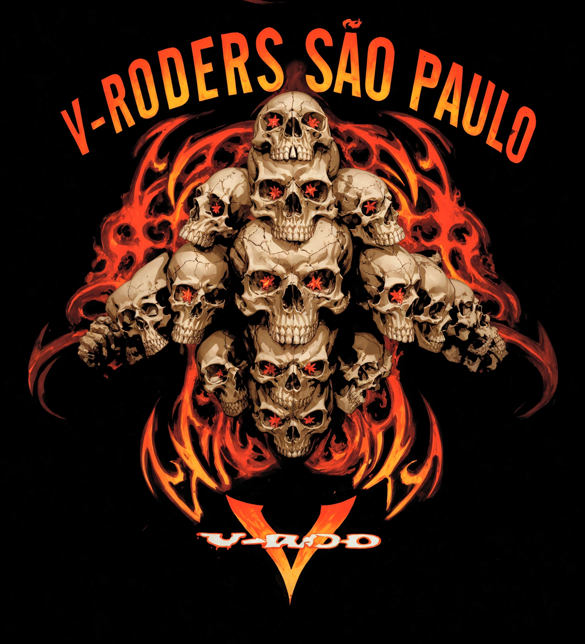 a close-up of a skull with flames and a cross, Roland Vass, by Leo Valledor, STAR paulo, São Paulo, STAR, paul pepera pablo roldan, voodoo!!, by Kuno Veeber, by Roberto Parada, in STAR paulo, by Rodolfo Amoedo, without pilot, voodoo, adreas rocha
