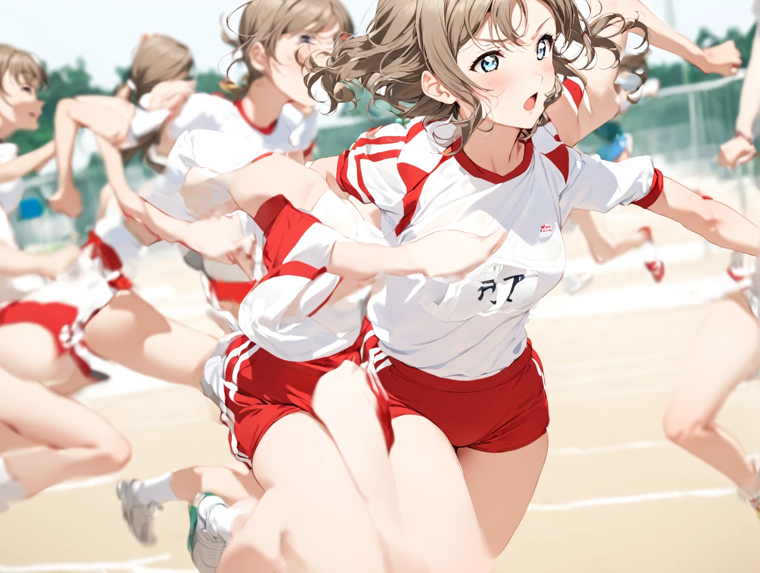 1 girl love live Watanabe you gym uniform running