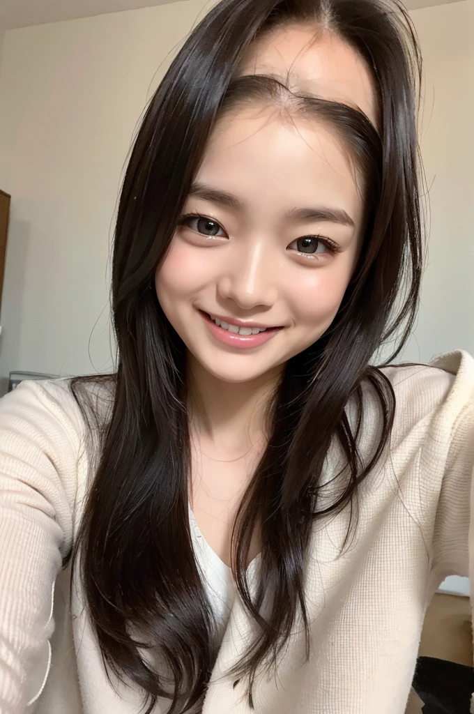 8K、High definition、Ultra Detail、Photorealistic、Realistic and accurate depiction、Realistic and accurate human anatomy、High resolution、Highest quality、Japanese Beauty、Best Quality,フォトリアリスティックHigh resolution,Cute Woman,Beautiful detailed eyes,Beautiful detailed lips,Smiling,Laughing,Cute,enjoy,Happy smile,Magical moments,looking at the camera、A slender body、Happy expression、Visible dimples、Random medium hairstyles、22 years old、Show the whole body、Neat and cute clothes