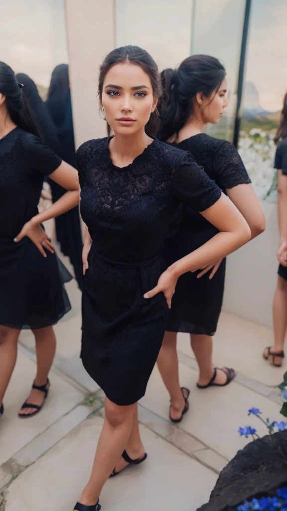 a beautiful girl in a lush, vibrant garden, detailed face features, large expressive eyes, elegant dress, serene expression, mystical atmosphere, dramatic lighting, breathtaking landscape, rolling hills, blooming flowers, sunbeams, intricate details, 8k, photorealistic, masterpiece, cinematic, fantasy