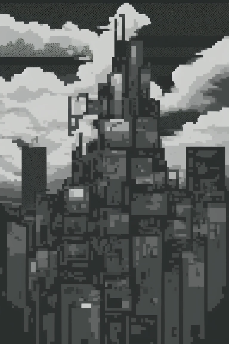 hacker and clouds, Black and White Theme, limited color