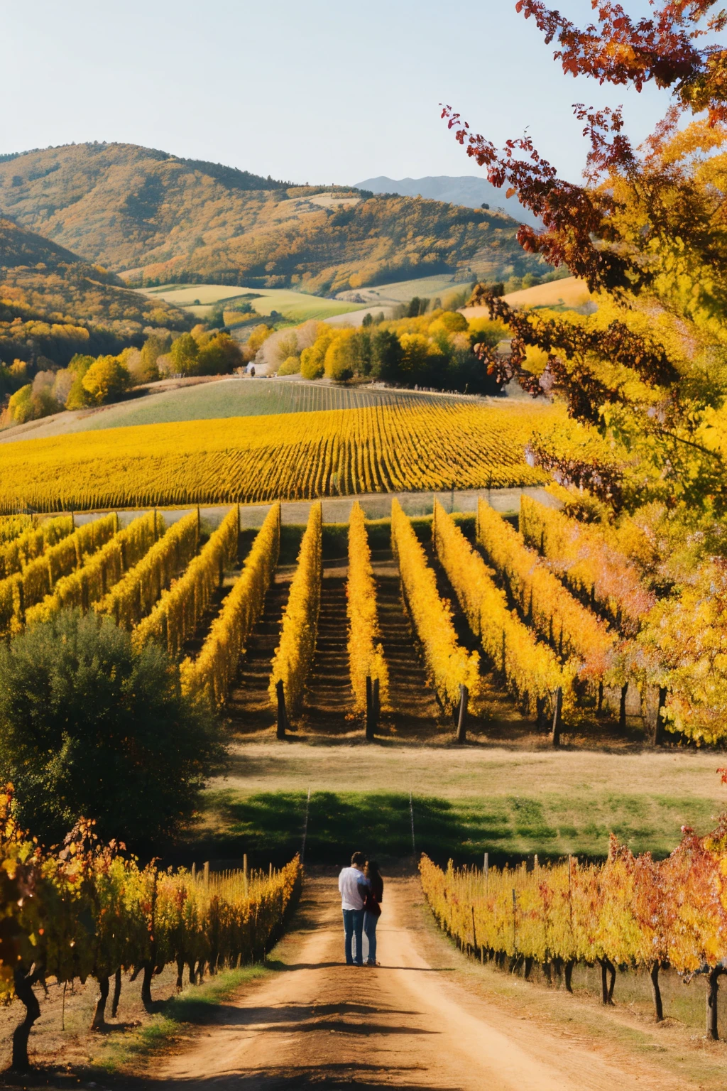 ((best quality)), ((masterpiece)), (detailed)rolling vineyards
grapevines
rustic winery
exploring together
autumn colors
scenic rows
holding hands
sipping wine
romantic outing
picturesque setting