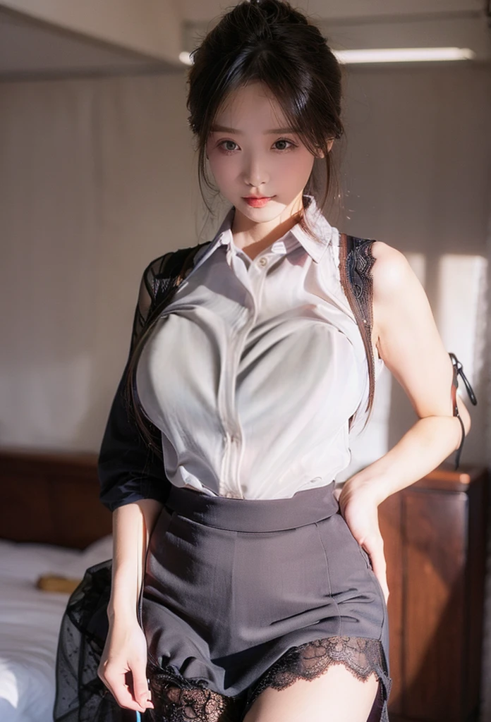 Sexy lace stewardess,Mini hip skirt,