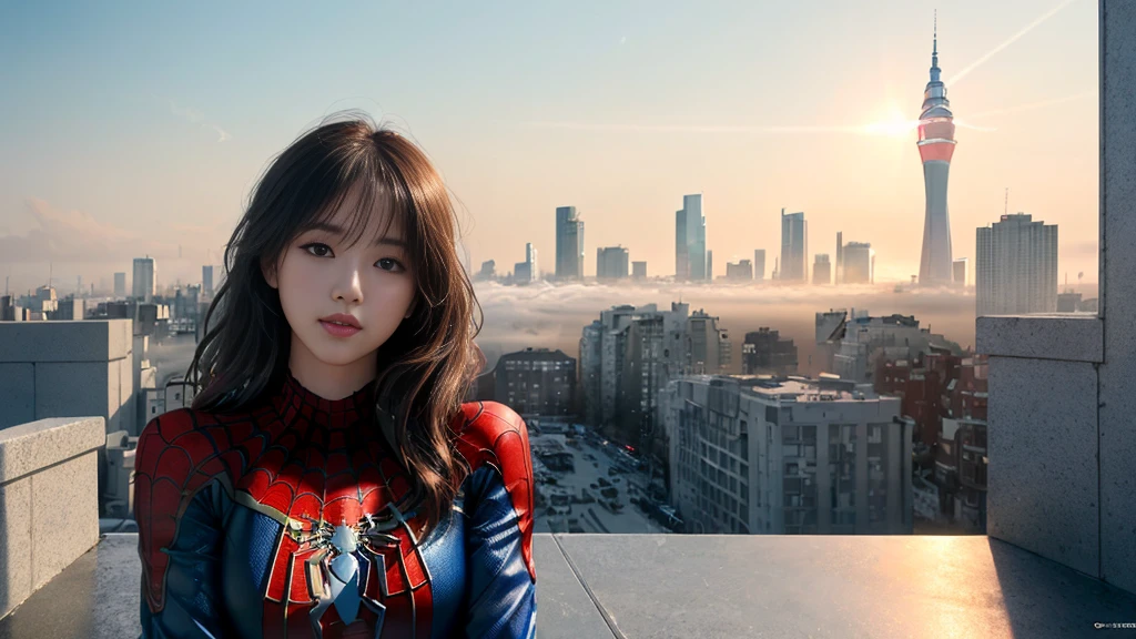(One girl:1.3), alone, (((Very Detailed face)))), ((Very detailed目と顔)))), beautifulディテールの目, Body parts__, Official Art, Unified 8k wallpaper, Very detailed, beautiful and beautiful, beautiful, masterpiece, 最high quality, original, masterpiece, Ultra HD Photos, 最high quality, Ultra-high resolution, Realistic realism, sunlight, Full body portrait, Great beauty, Dynamic pose, Delicate face, Vivid eyes, (from the front), She is wearing a Spiderman suit exposing her breasts and pussy, Red and black color scheme, Spider, Very detailed都市の屋根の背景, rooftop, Overlooking the city, Detailed face, Huge ass, Huge , Detailed, intricate and busy background, Messy, nice, milky, Very detailed肌, Realistic skin detail, Pores are visible, Clear focus, Volumetric Fog, 8K Ultra HD, Digital SLR, high quality, Film Grain, Fair skin, Photographic realism, Lomography, Future dystopian megalopolis, translucent