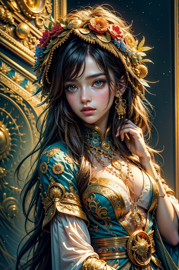 (masterpiece, top quality, best quality, offcial art, beautiful and aesthetic:1.2), (1 girl), extremely detail,(Fractal Art:1.3),colorful,highest level of detail