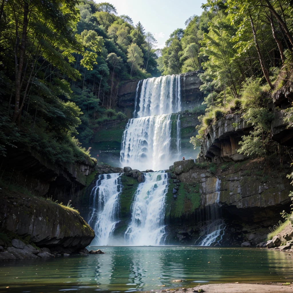 lake, waterfalls, river,