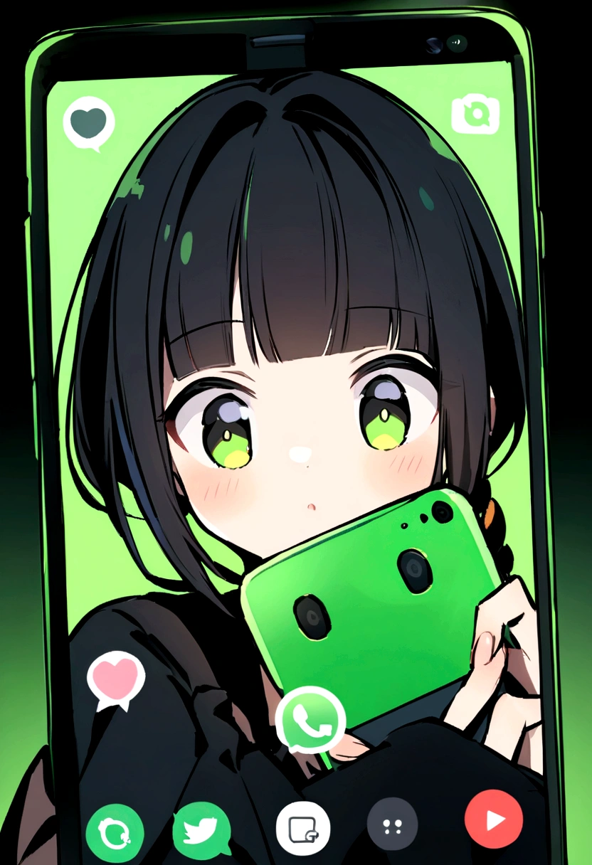 Make me a photo of a character holding a cell phone and on it is WhatsApp sending a message to someone WhatsApp wallpaper WhatsApp theme 