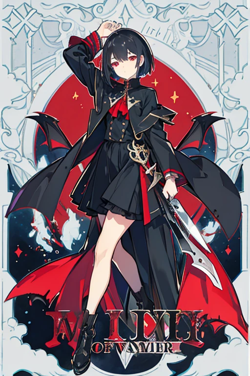 hair spread out, short hair, expressionless, tired, hair over shoulder, from side, 8k, super detail, ccurate, best quality, fullbody, take a knife, Vampire