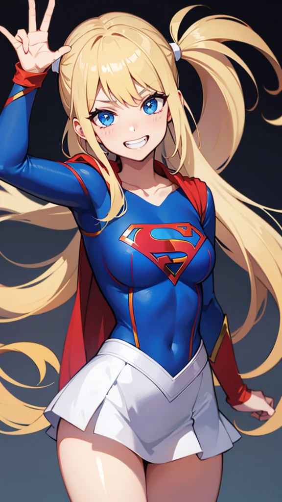 Supergirl, Grinning.