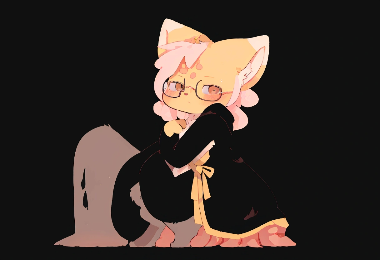 Kemono, Female, Furry, Short stature, Japanese manga character style, (Specify the character's color), Female_furry, Glasses, white skin