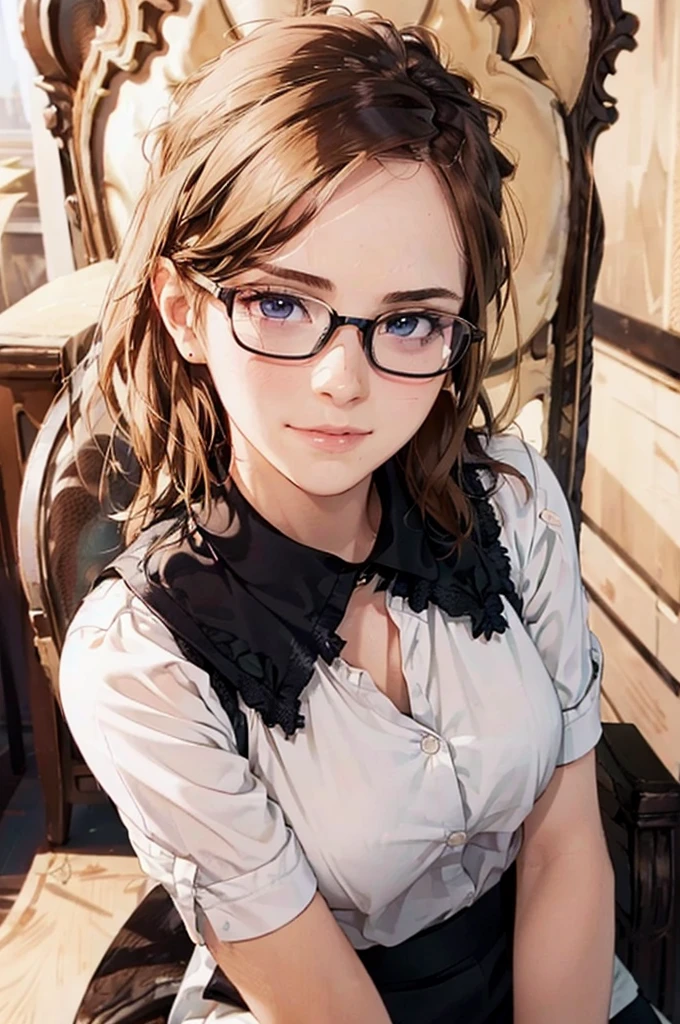 Masterpiece, 最high quality, high quality, High resolution, high quality texture, high quality shadows, High resolution, Beautiful details, Detailed CG, Detailed Texture, Realistic representation of face, Realistic, colorful, delicate, Cinematic Light, Side light, Lens flare, Ray Tracing, sharp concentrated, (1 Girl,concentrated:1.3), ( Intricate details, compensate, PureErosFaceV1:0.5), (細部まで美しいdelicateな顔, 緻密で美しいdelicateな瞳, Perfect Facial Proportions, Dense skin, Optimal ratio of four fingers to one thumb,Unified 8k wallpaper, Arms under chest, Modest chest, Wide Hips, Smooth upper abdomen, 35 years old, blue eyes, glasses, air fortress hair, blonde hair, house wife, the gaze of true love, lips of temptation, A look full of compassion ,a smile full of love, i love you, Acting lovey-dovey, I love you so much I'm crazy,

cabin attendant uniform,white blouse,tight fitting black skirt,black stockings, excellent secretary ,working as a secretary, wooden desk, wooden chair