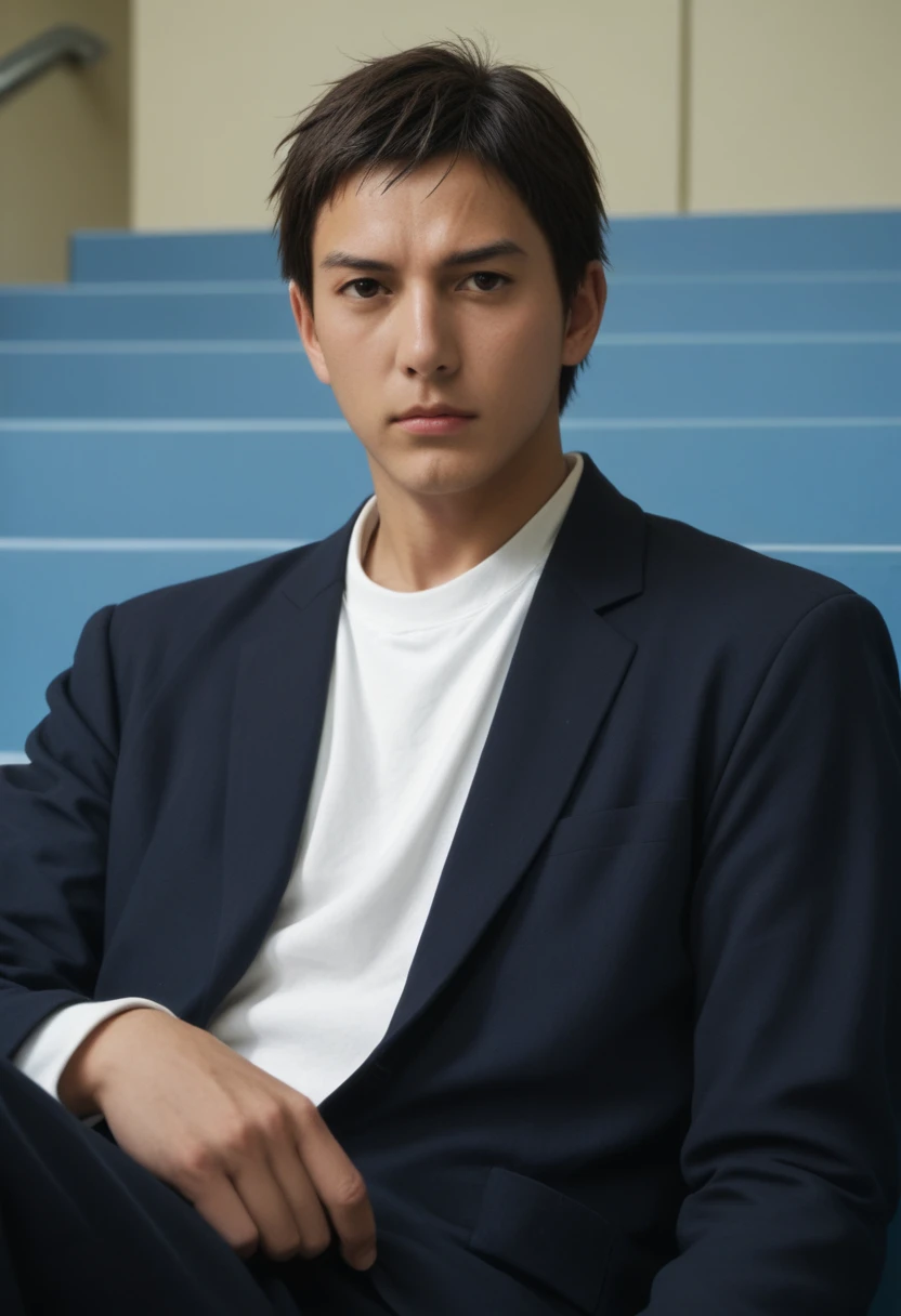 score_9,score_8_up,score_7_up,score_6_up BREAK source_real,raw,photo,realistic , BREAK , rating_save, handsome Aomine Daiki ,sit , amphitheater
