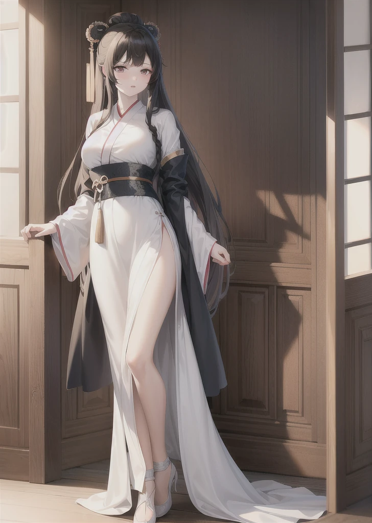 best quality ,masterpiece, illustration, an extremely delicate and beautiful, extremely detailed ,CG ,unity ,8k wallpaper, Amazing, finely detail, masterpiece,best quality,official art,extremely detailed CG unity 8k wallpaper,absurdres, incredibly absurdres, huge filesize , ultra-detailed, highres, extremely detailed,beautiful detailed girl, extremely detailed eyes and face, beautiful detailed eyes,light on face,(Hanfu:1.1),1girl, full body,full-body shot, ru_qun