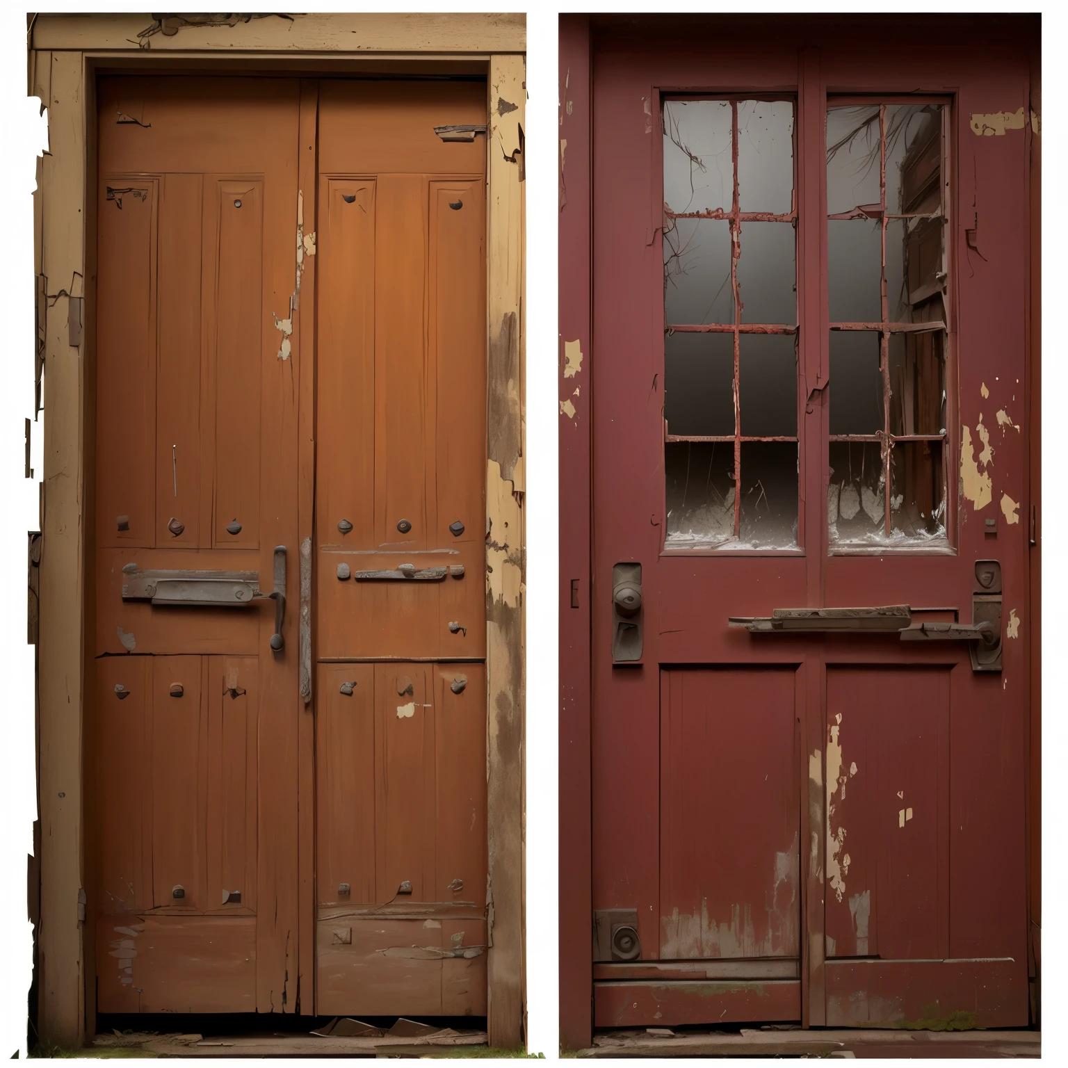 Two old dilapidated doors