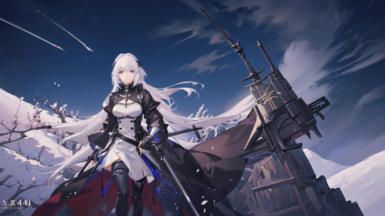 Anime girl with long white hair holding a sword in her hand, from Arknights, White-haired God, Spectacular artwork of anime, Arknights, anime art wallpaper 4k, anime art wallpaper 4k, Anime fantasy artwork, 4k anime wallpaper, Detailed anime art, Detailed anime artwork, Amazing anime 8k, Detailed digital anime art, anime wallpaper 4k