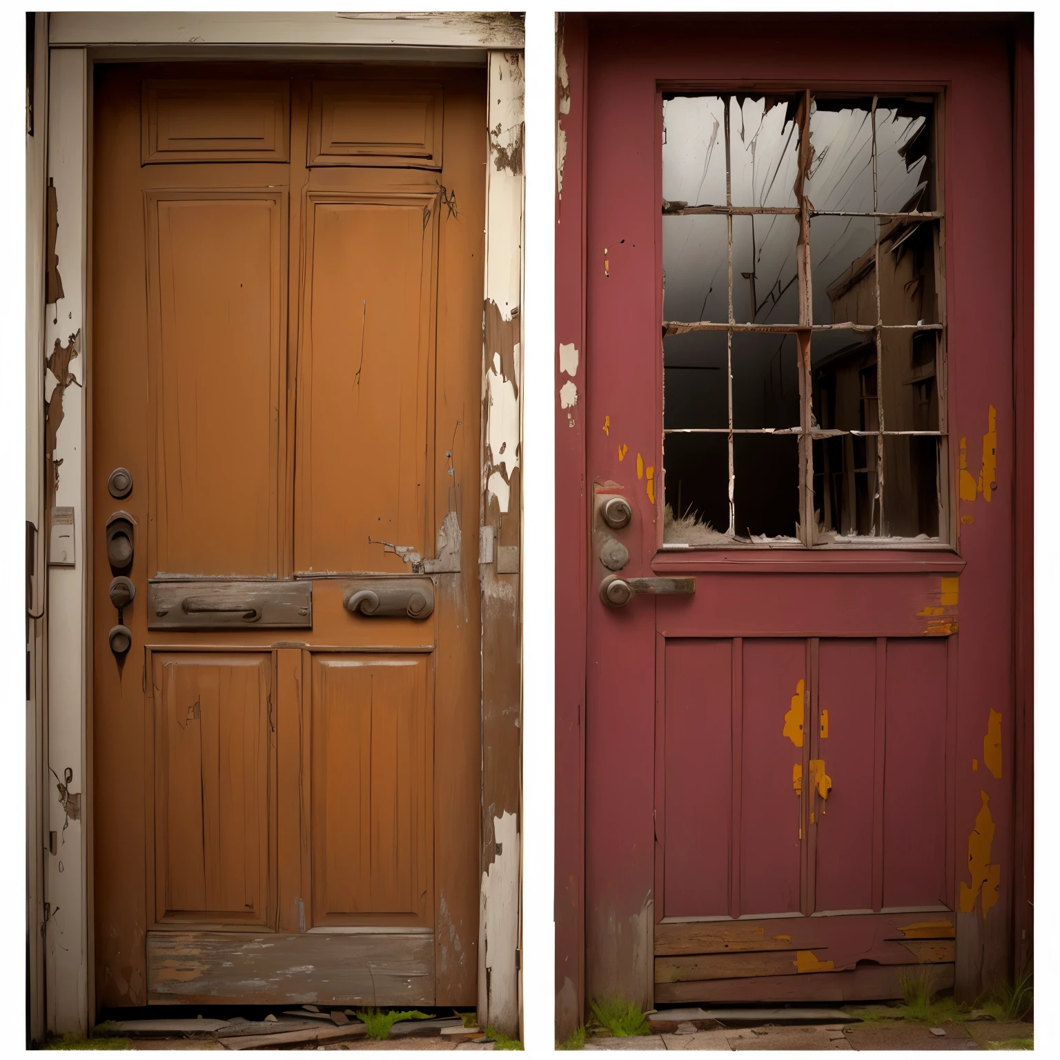 Two old dilapidated doors