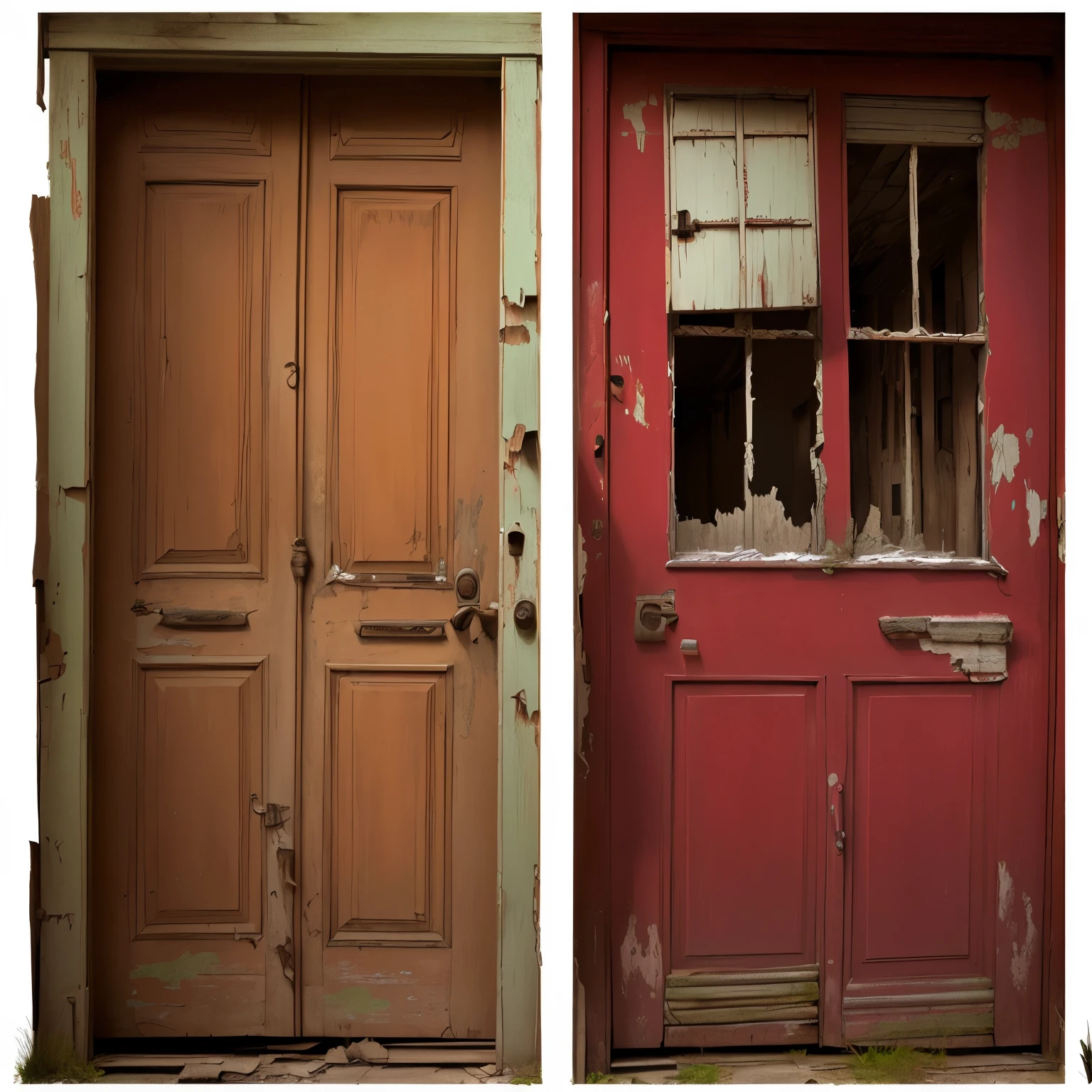 Two old dilapidated doors