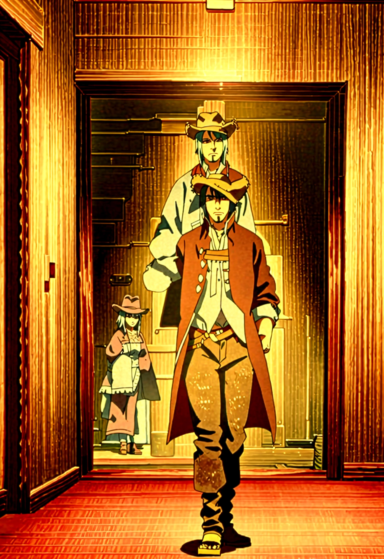 several people dressed in costumes and hats posing for a picture, wild west setting, oldwest, cowboy themed, western saloon theme, in a wild west town, wild west theme, second life avatar, secondlife, having a cool , ! movie scene, saturday night in a saloon, <mmorpgs scene, outside a saloon, walking the wild west wastelands