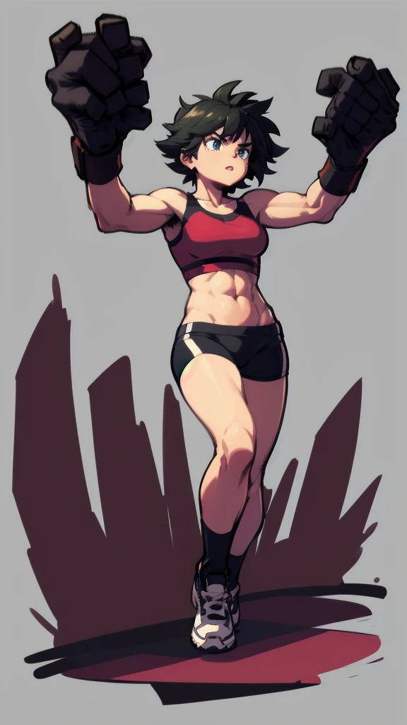 Girl
Solo . Fullbody . Simple background , multiple view , Fitgirl , fighting