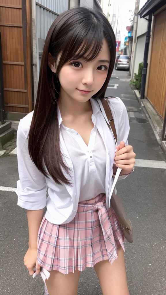 Japanese, girl, girl with penis, penis, skirt, , erection