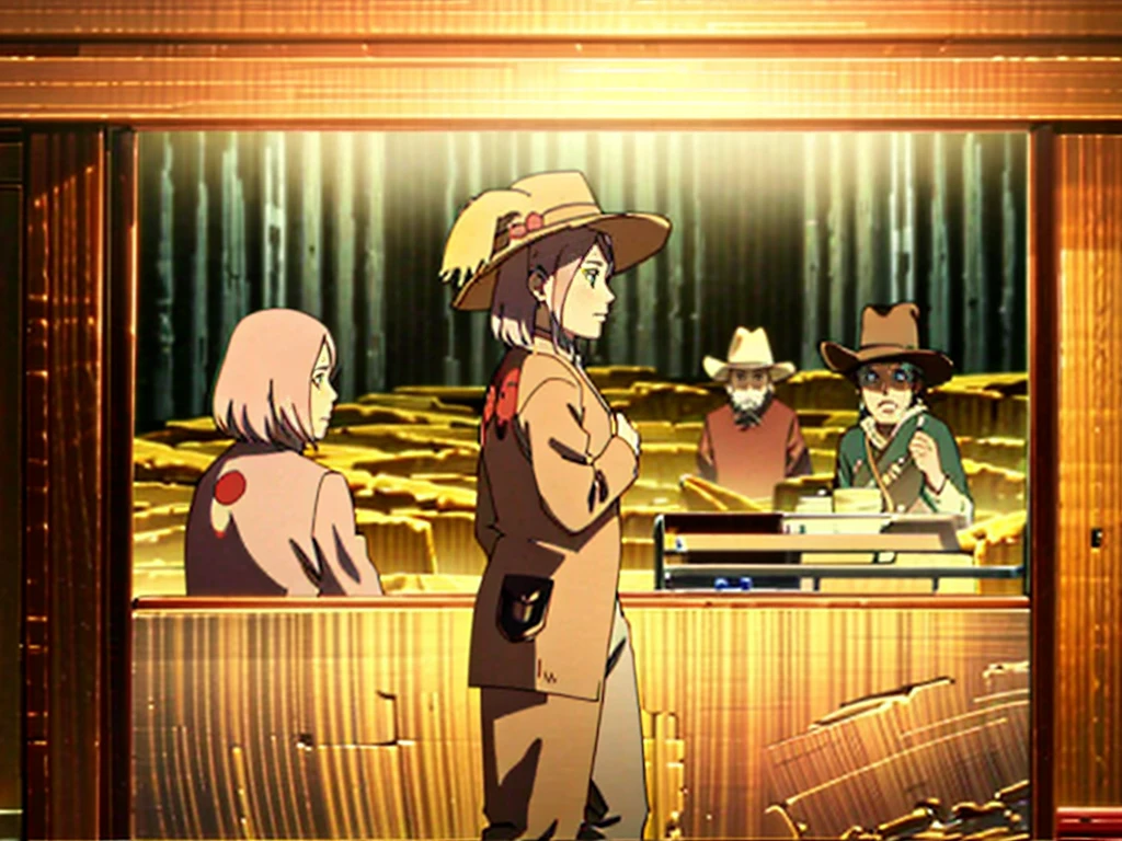 several people dressed in costumes and hats posing for a picture, wild west setting, oldwest, cowboy themed, western saloon theme, in a wild west town, wild west theme, second life avatar, secondlife, having a cool , ! movie scene, saturday night in a saloon, <mmorpgs scene, outside a saloon, walking the wild west wastelands Woman